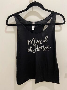 Maid of Honor Black Tank Top